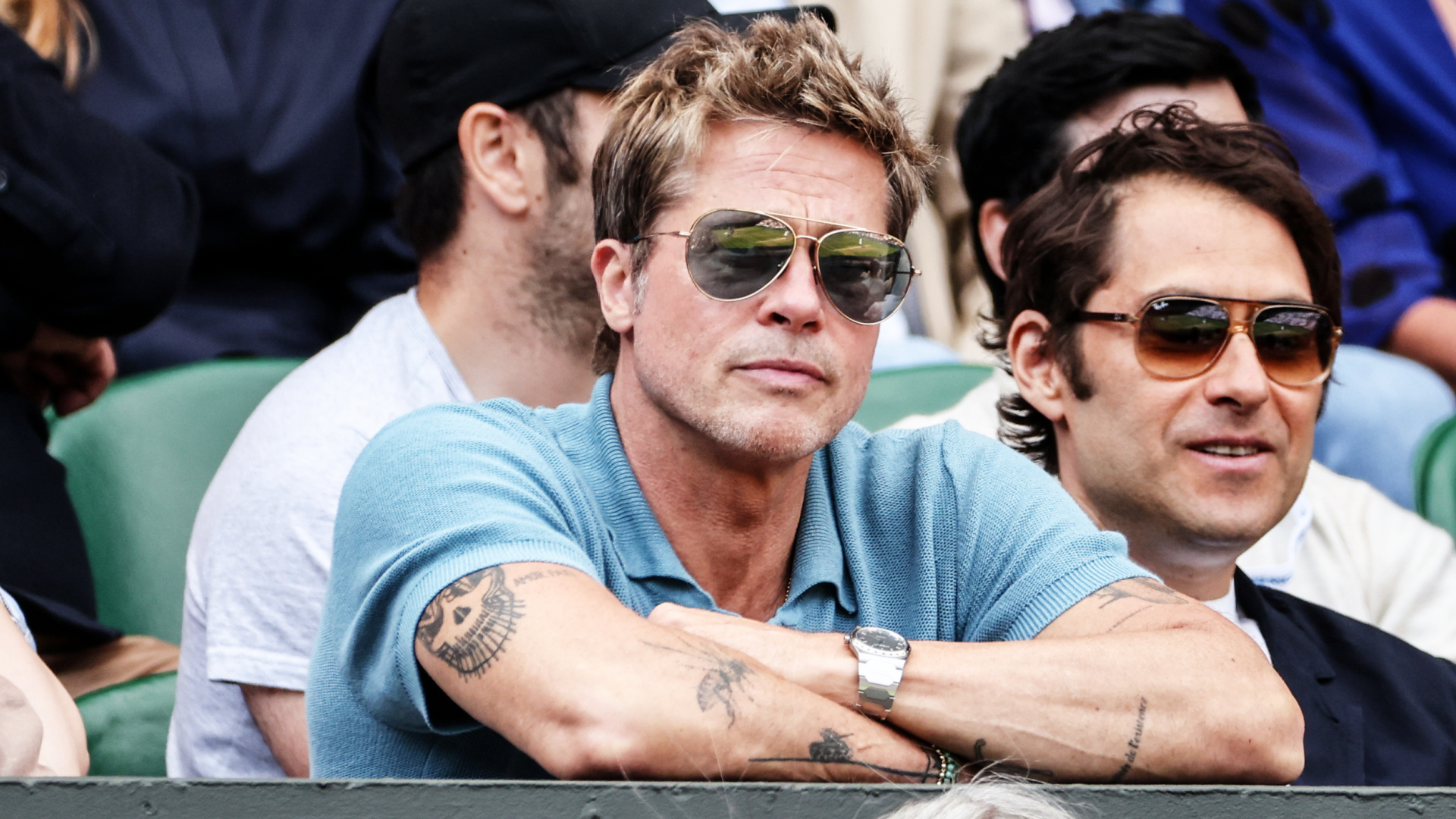 Las fotos virales de Brad Pitt en Wimbledon