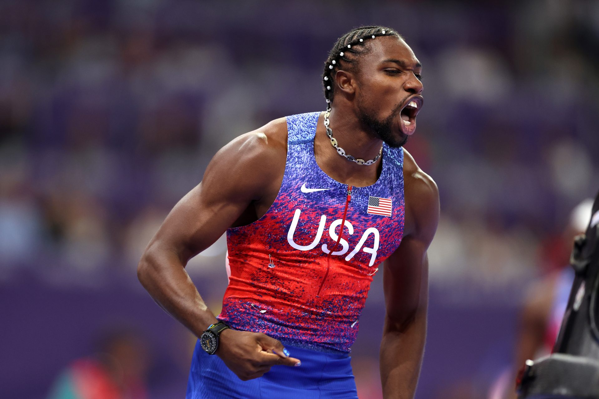 Fans fume as Noah Lyles wins 100m gold despite not crossing the line first