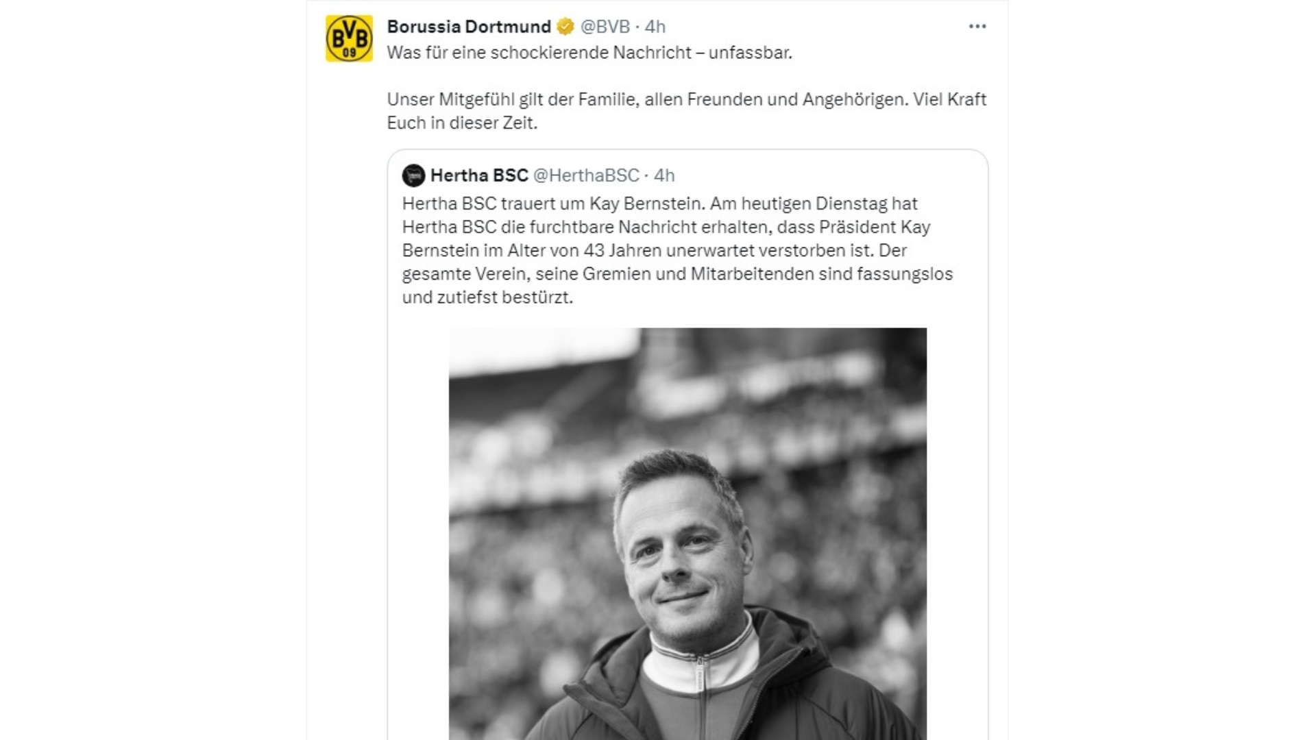 Le Borussia rend hommage à Bernstein