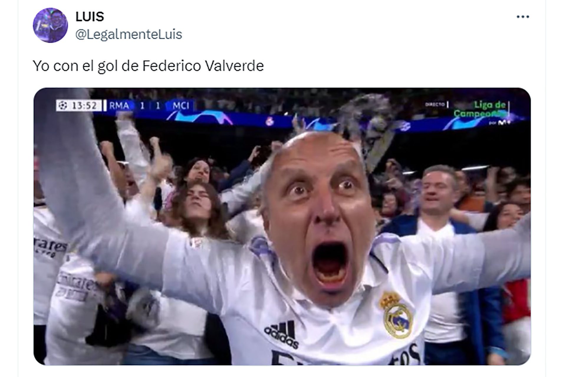 Locura con el empate de Federico Valverde