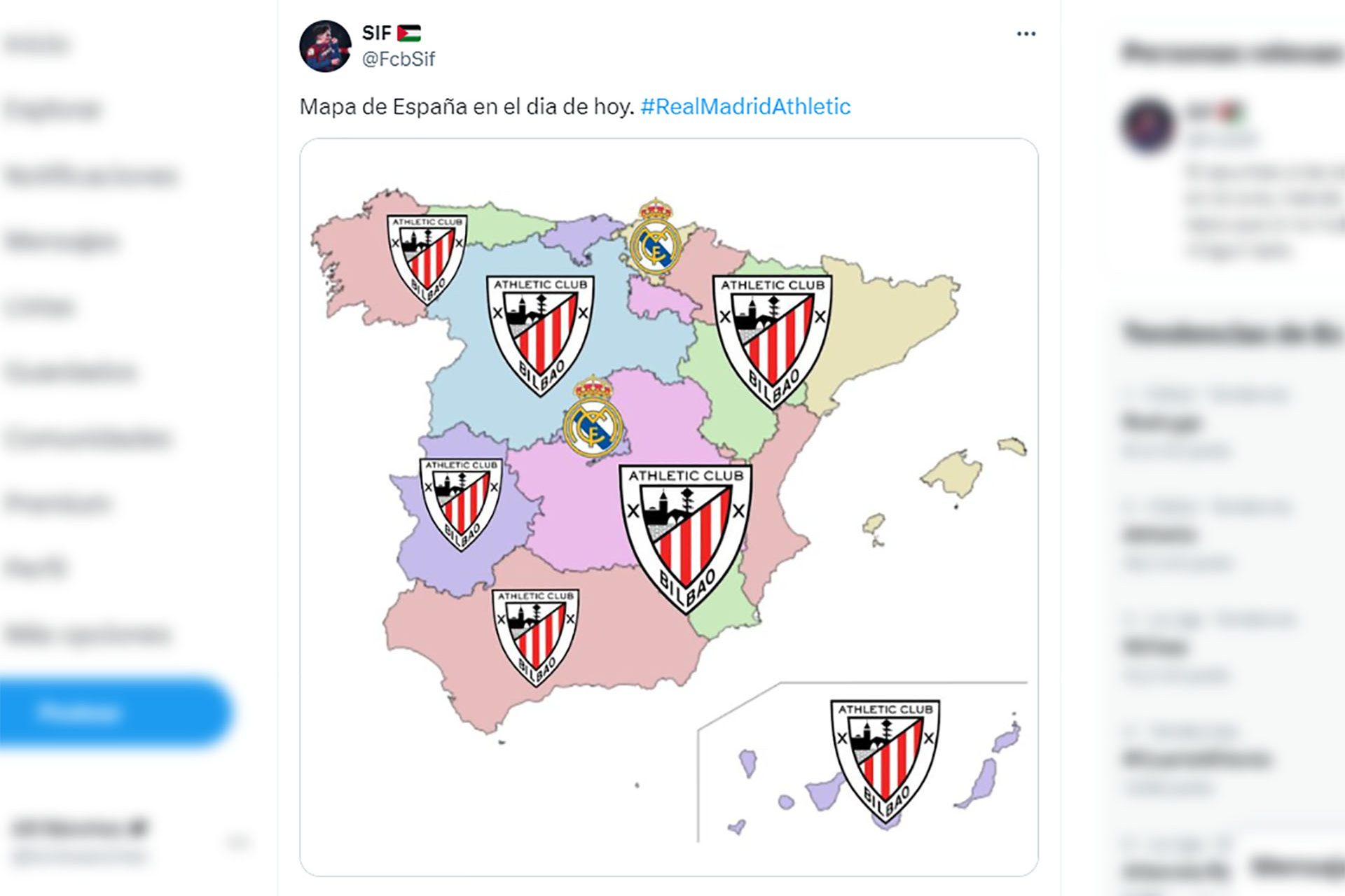 Todos con el Athletic menos en Madrid y Euskadi