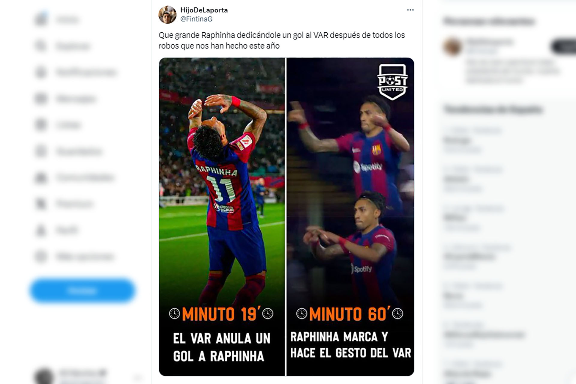 El brasileño marcó y lo celebró contra el VAR