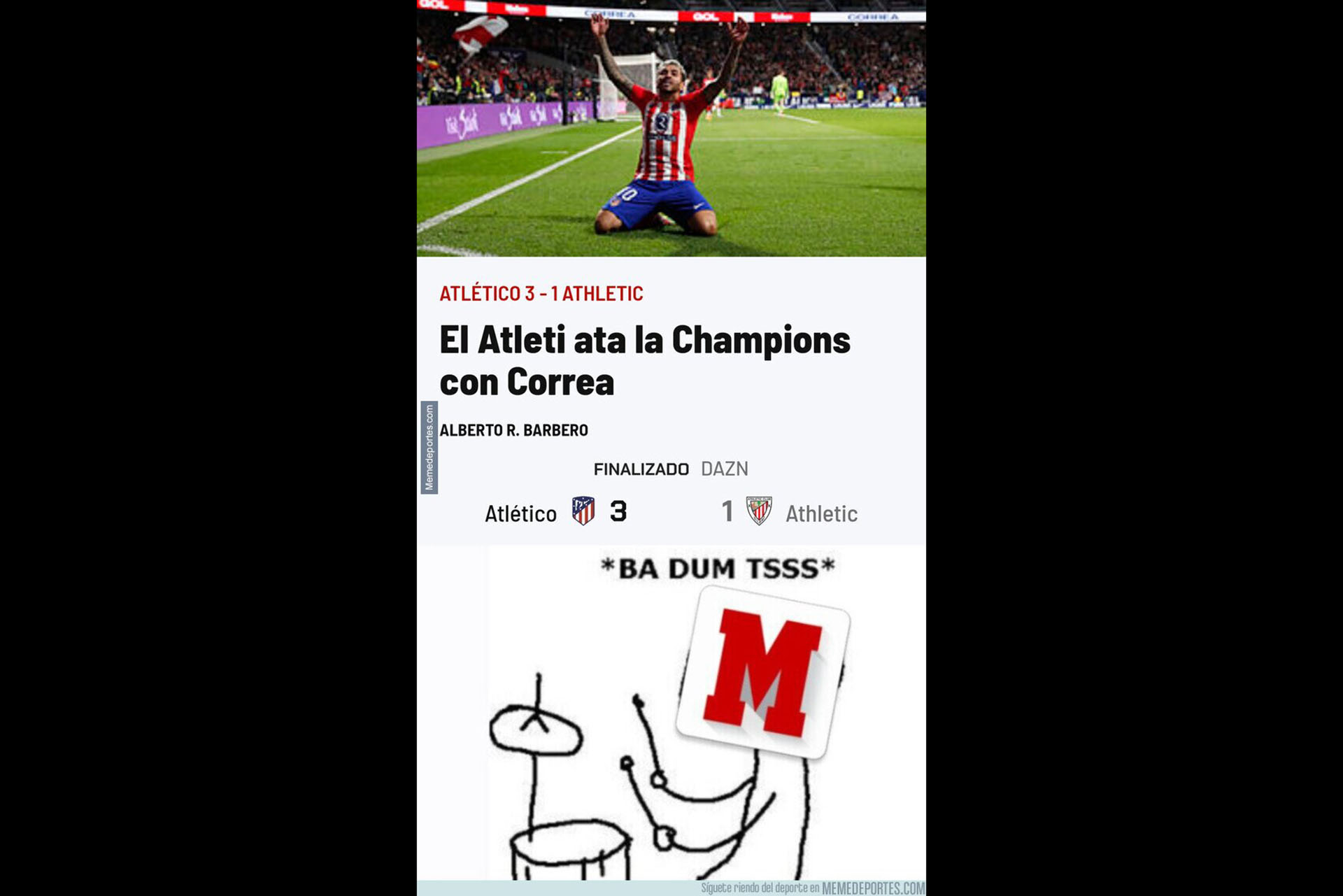 Correa, el más destacado del Atlético de Madrid