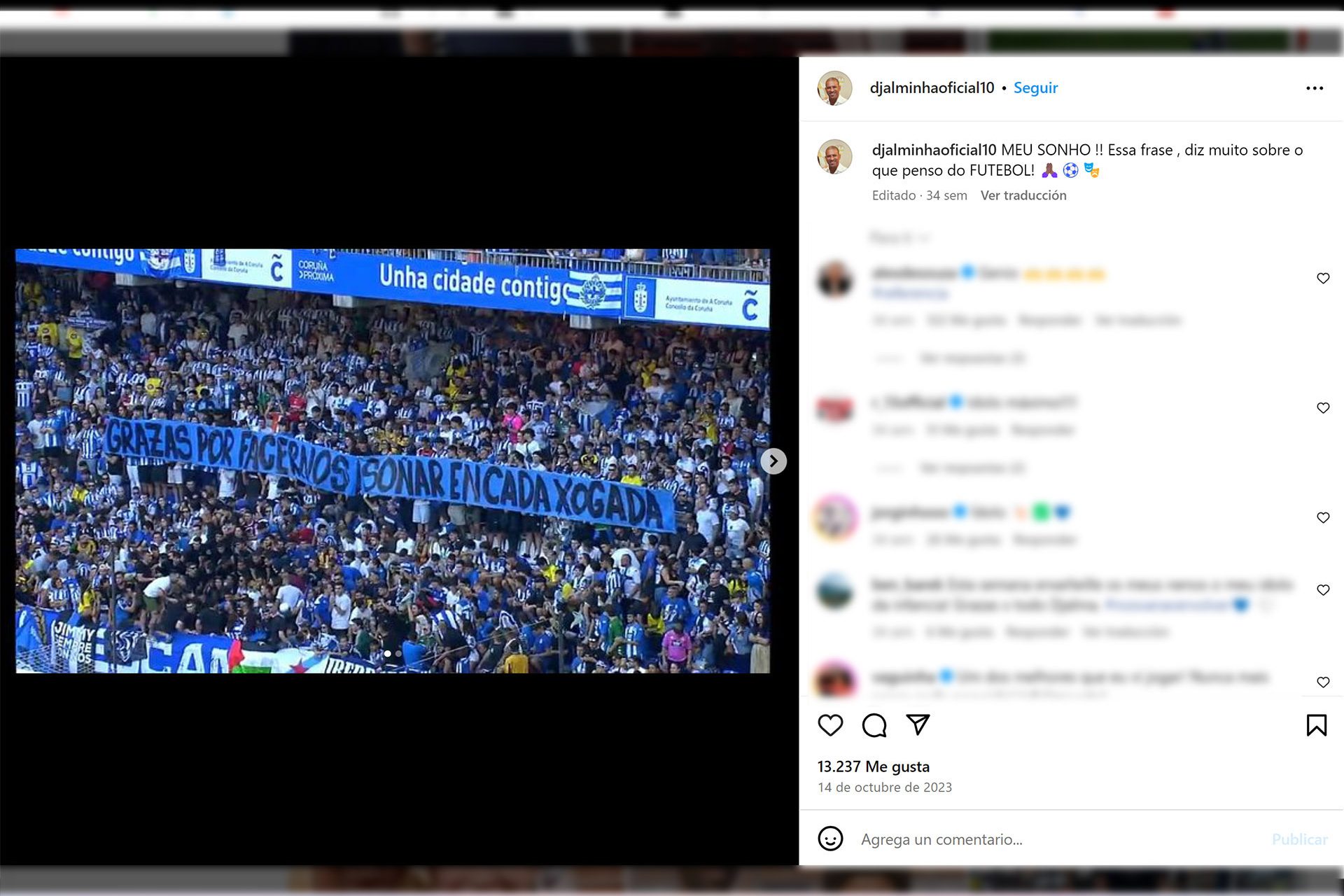 Gran homenaje en Riazor para uno de sus ídolos