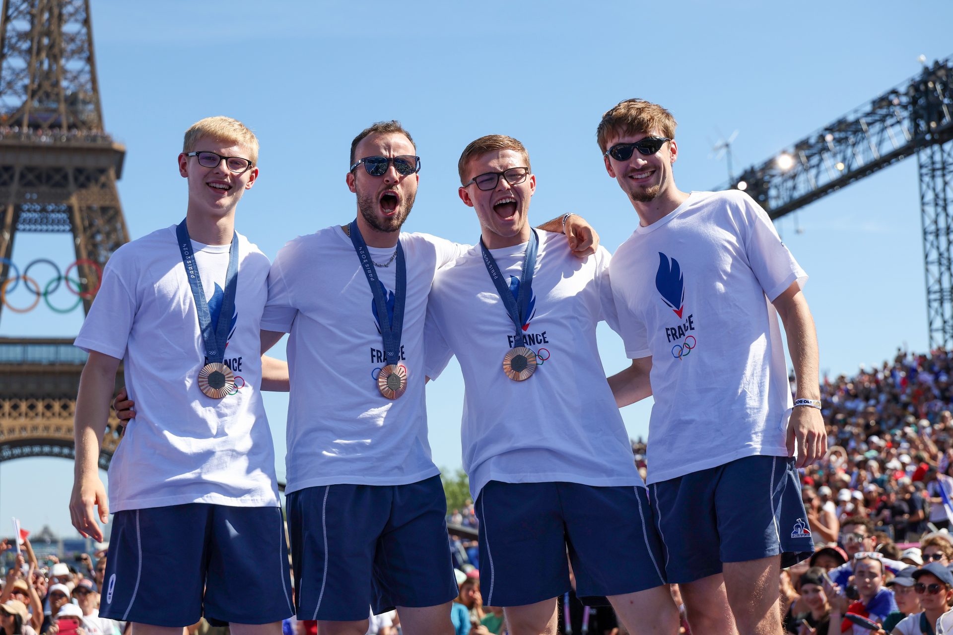 Médaille de bronze : Équipe de France masculine - Tennis de table