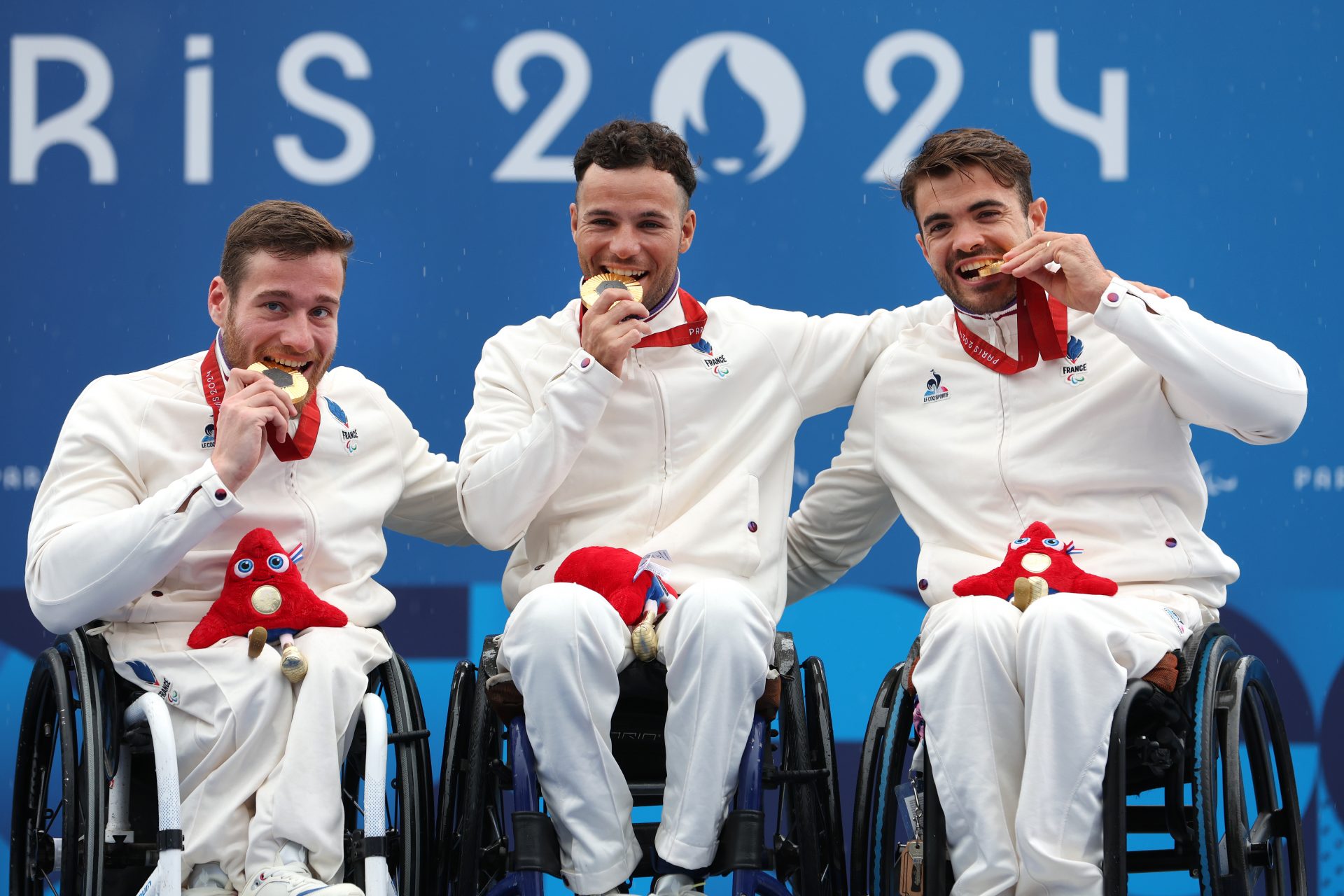 Médaille d'or : Florian Jouanny, Mathieu Bosredon, Joseph Fritsch - Para cyclisme, relai handbike 