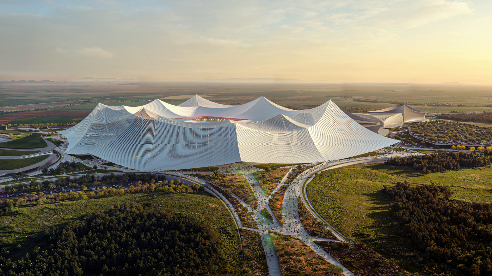 Maior estádio de futebol do mundo está em construção e suas características impressionam