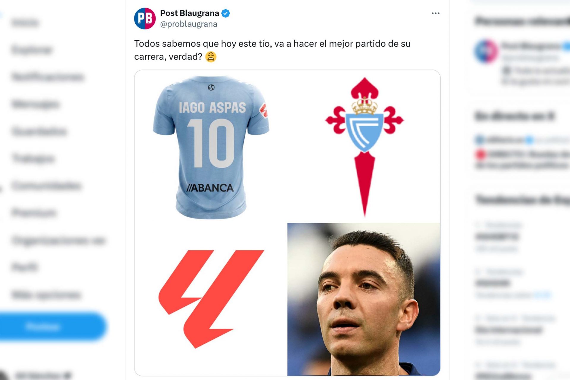 Aspas protagonizó la jugada más polémica del partido