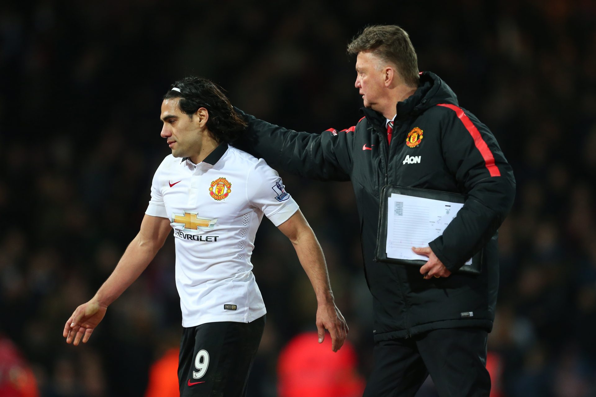 Radamel Falcao and Louis van Gaal 