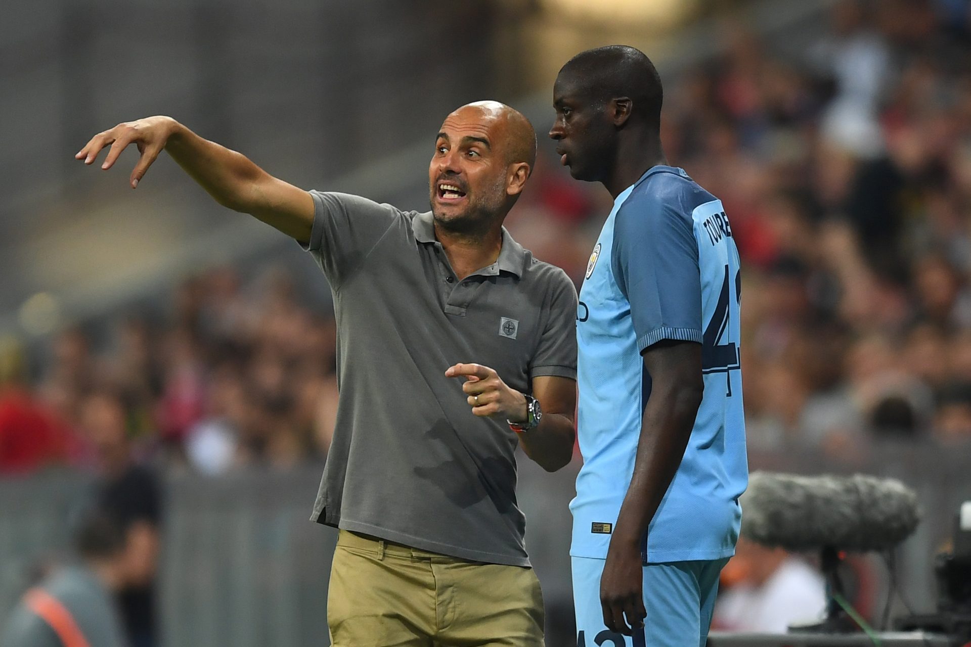 Yaya Toure and Pep Guardiola