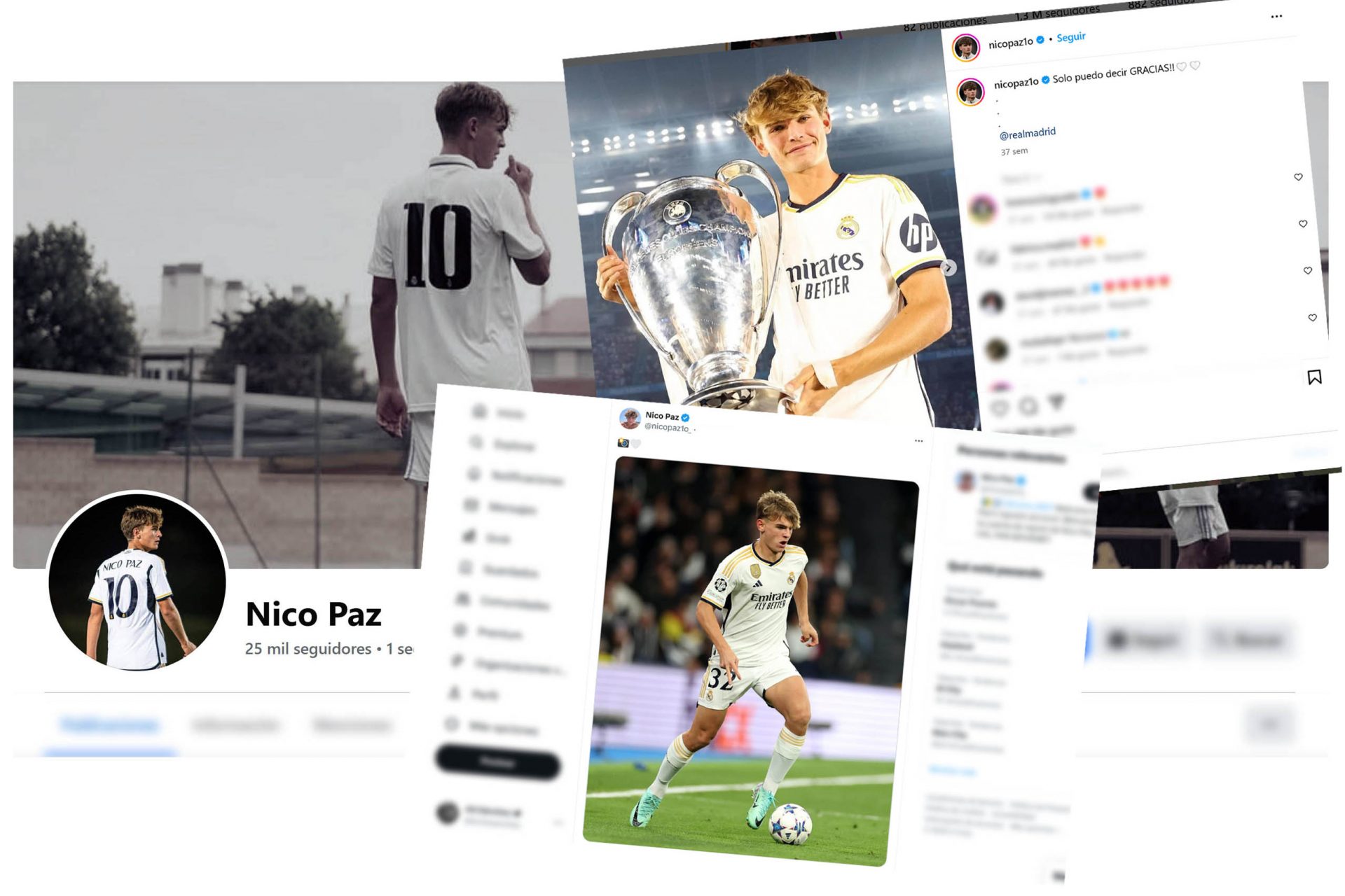 Nico Paz, con el club blanco siempre en la cabeza