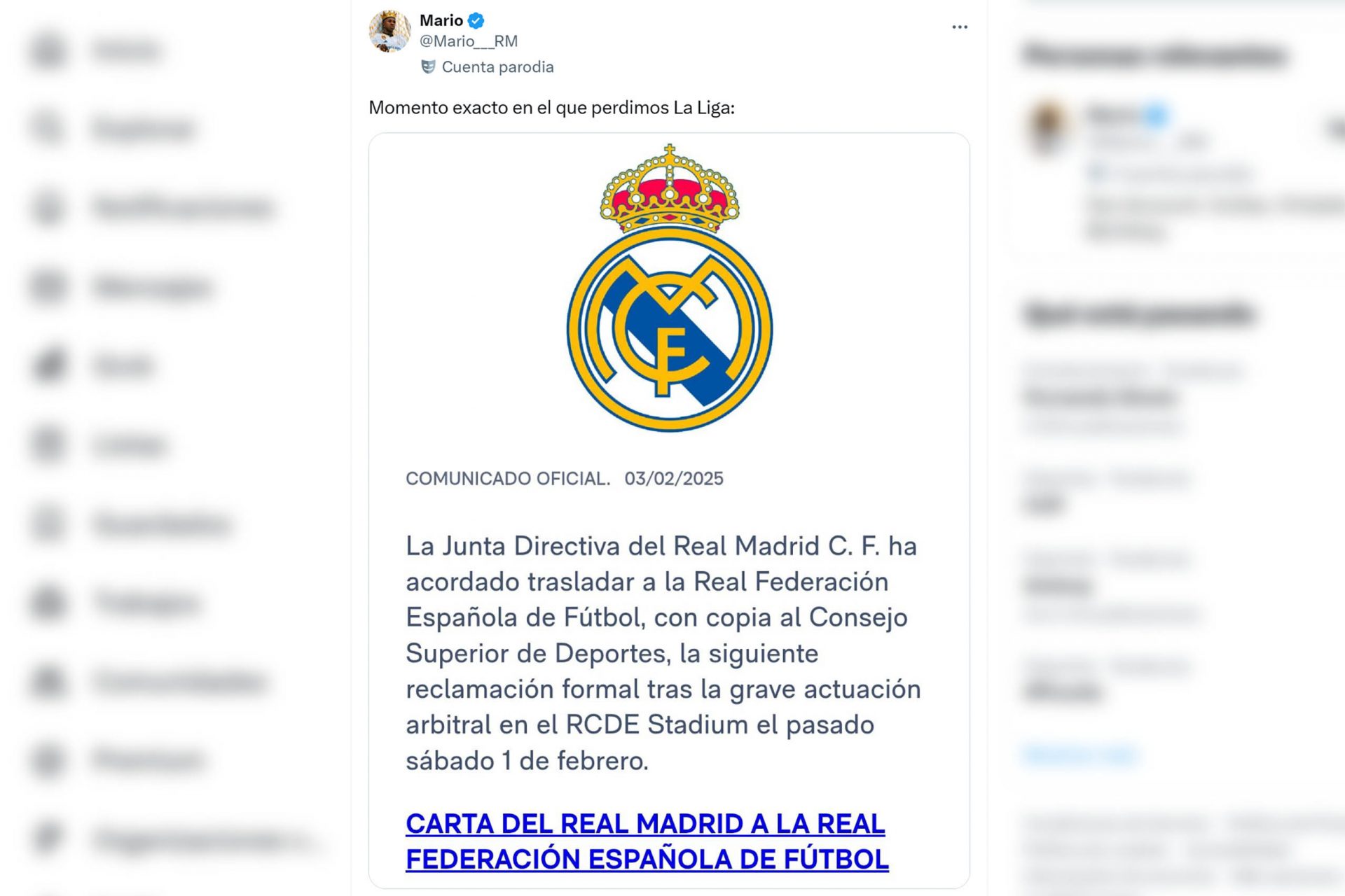 Consecuencias del comunicado del Real Madrid